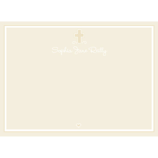 Cream Cross Flat Note Cards